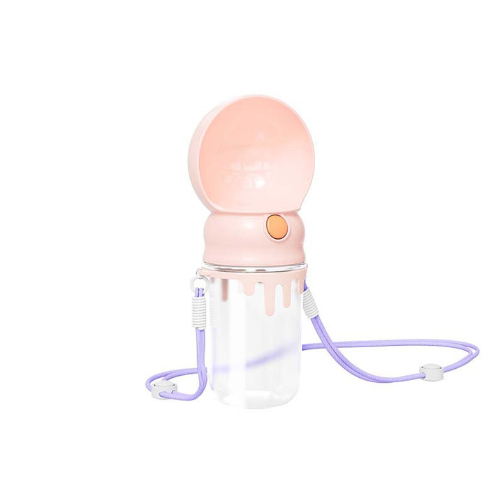 Portable water bottle for pets with pressure valve