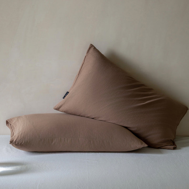 Cotton pillowcases, set of 2, double-layered gauze