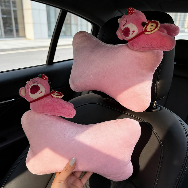 Car pillow with cartoon design, cotton