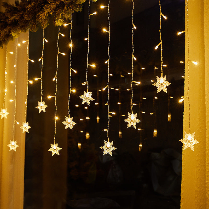 LED Snowflake Curtain Lights