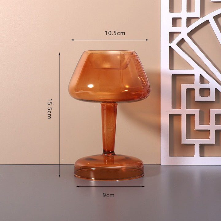 Decorative glass candle holder, handcrafted