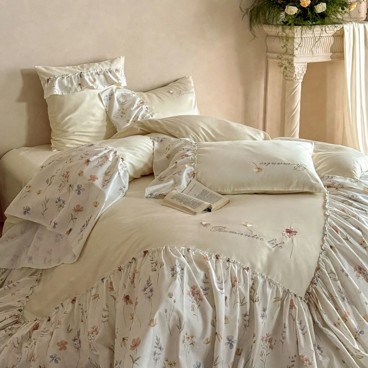 Luxury bedding set, 100s cotton satin, printed, 4-piece