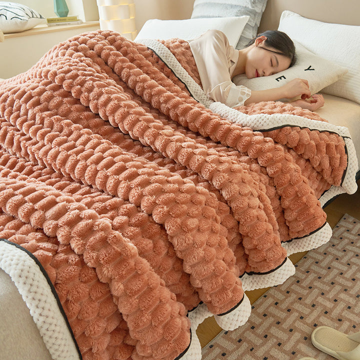 Fluffy cuddly blanket made of polyester