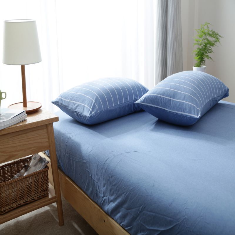 Cotton fitted sheet, single, non-slip