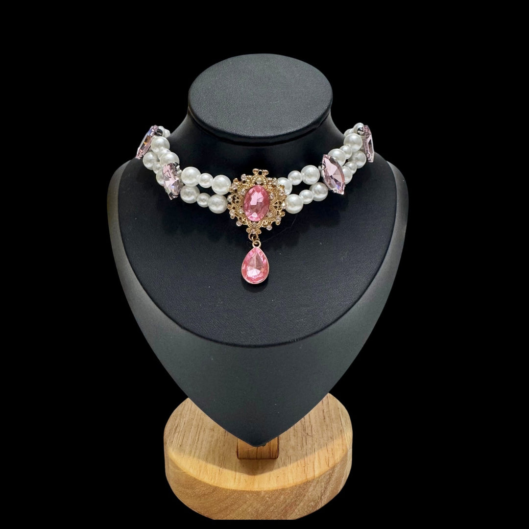 Rhinestone collar for pets, metal
