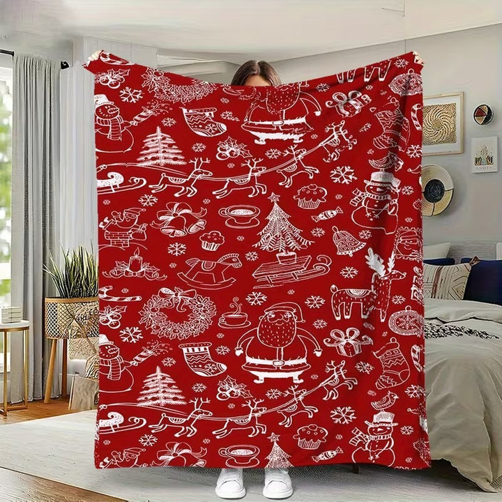 Fleece wool blanket with digital print, 230 g