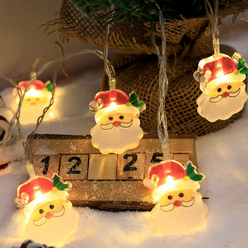 LED Christmas string lights with various motifs