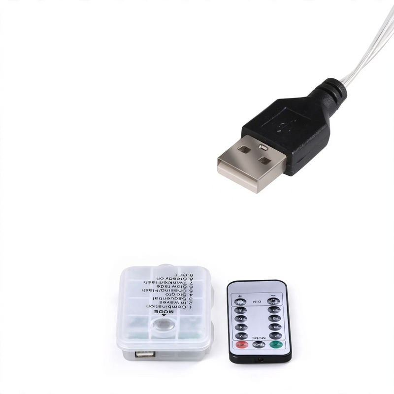 LED star light chain with USB connection