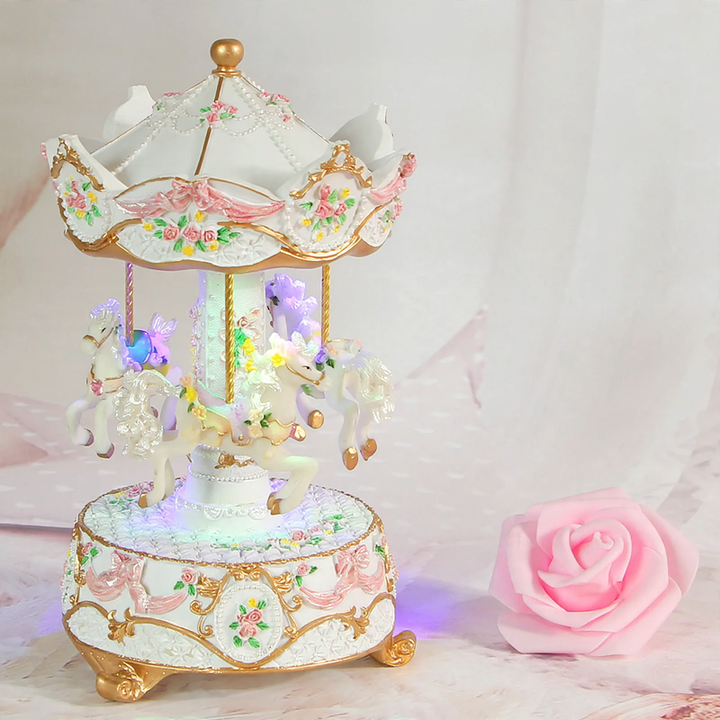 Carousel music box with lighting
