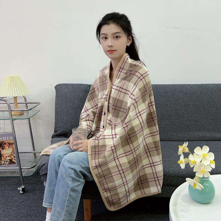 Coral fleece blanket with geometric pattern
