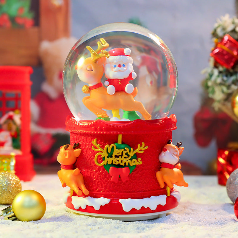 Christmas snow globe with light and music