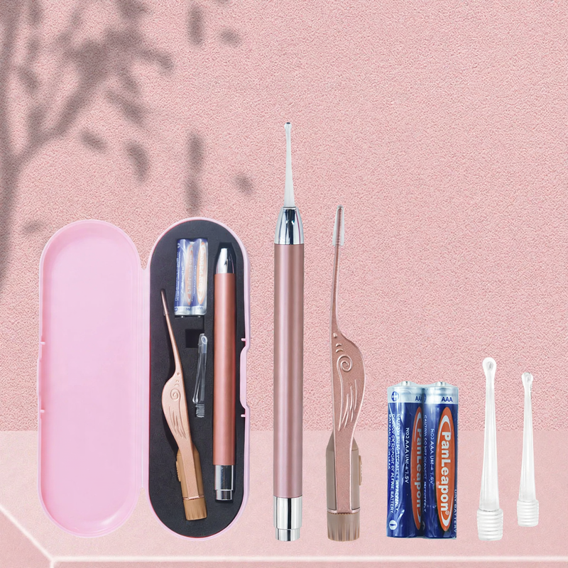 Illuminated ear cleaning set for children