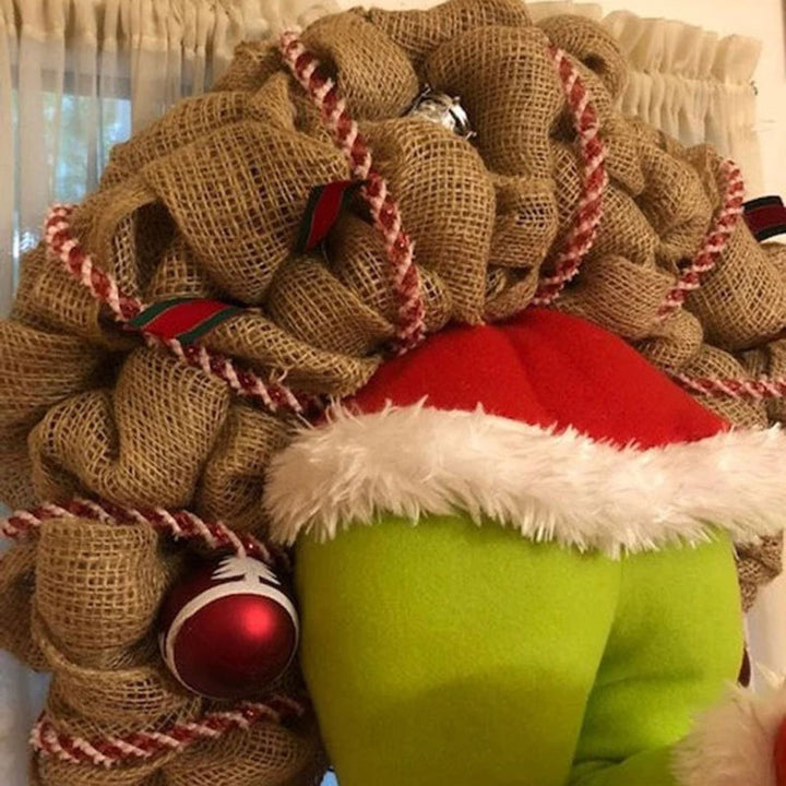 Christmas wreath with plush figure