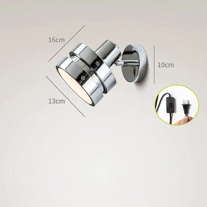 Adjustable wall lamp with swivel arm
