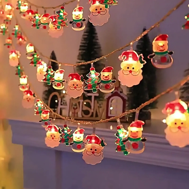 LED Christmas string lights with motifs