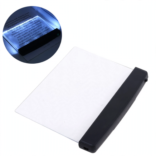 LED flat reading light for relaxed reading