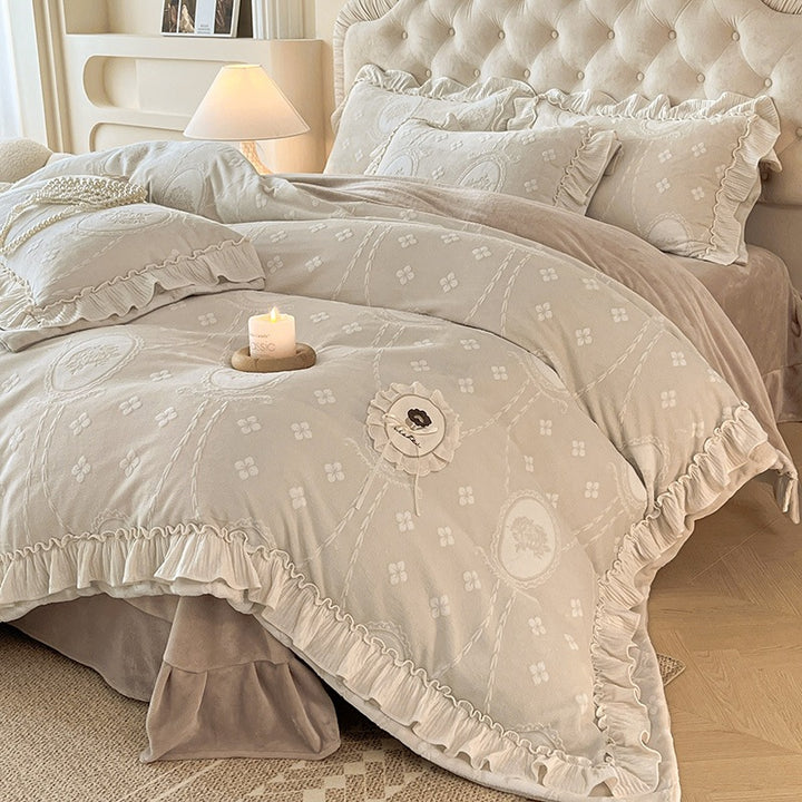 Milk fiber bedding set, 4-piece, for winter