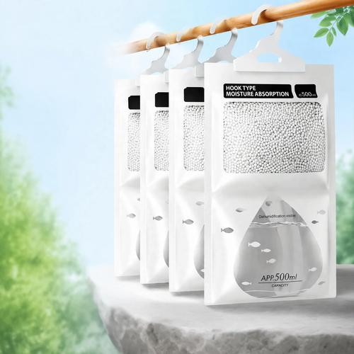Hanging dehumidification bag against moisture