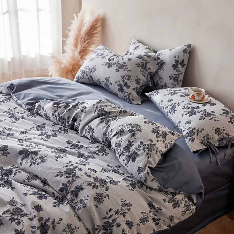 Cotton bedding set, 4-piece, Jacquard