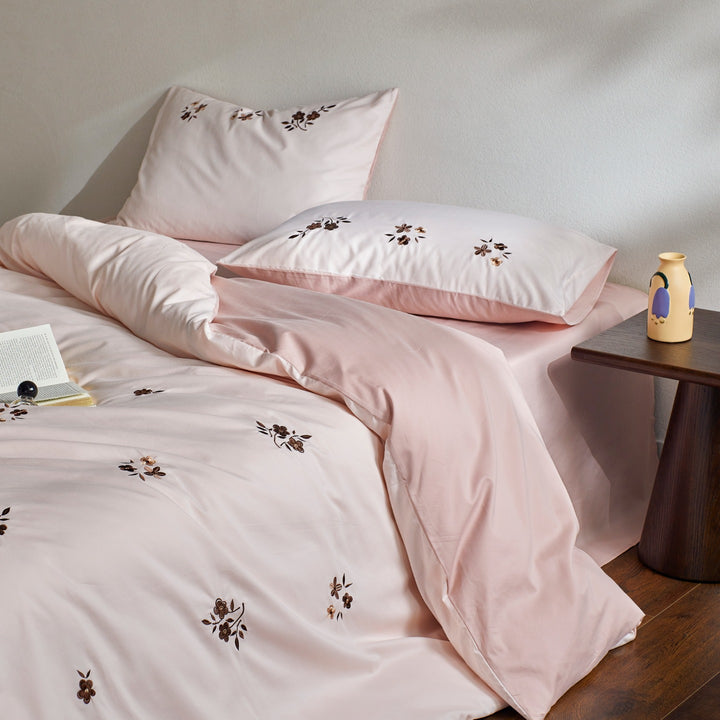 Duvet cover set made of brushed cotton, 4 pieces