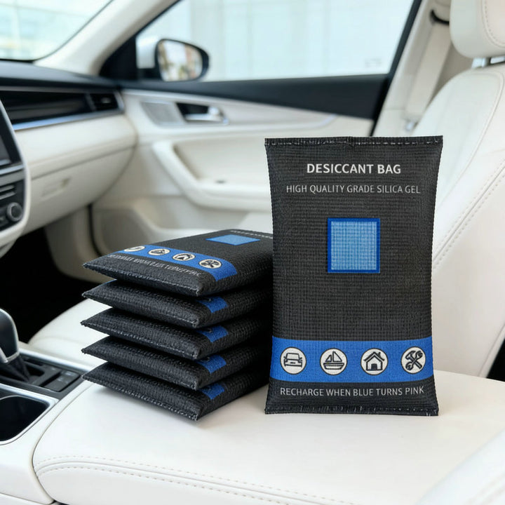 Silicone desiccant bags for moisture regulation