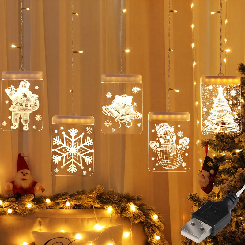 LED star light chain with USB connection