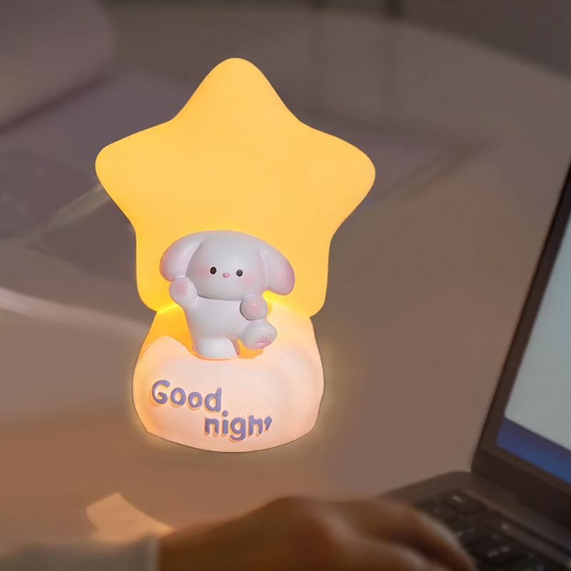 Decorative resin night light with star motif
