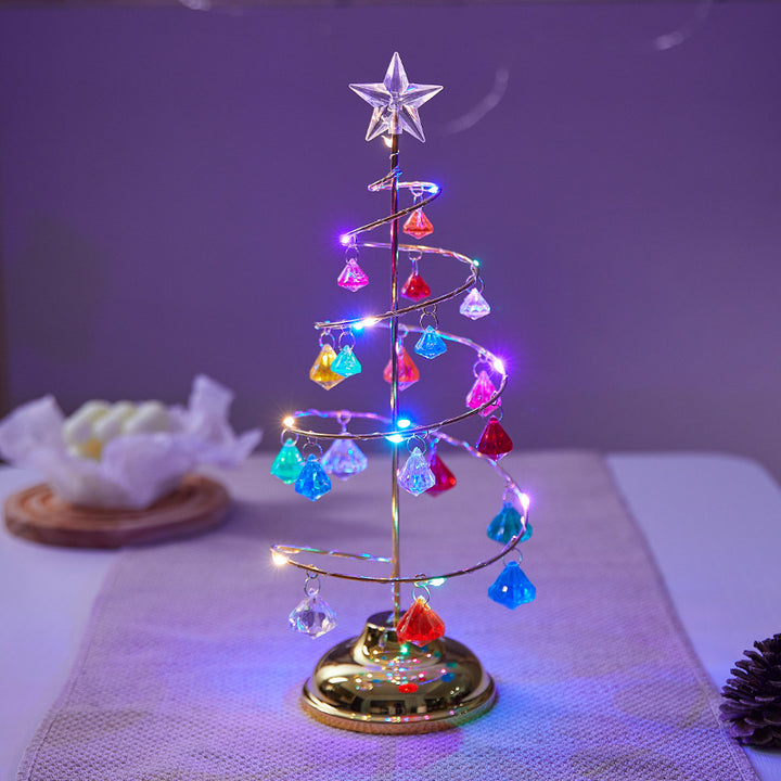 Decorative Christmas tree made of metal with lighting