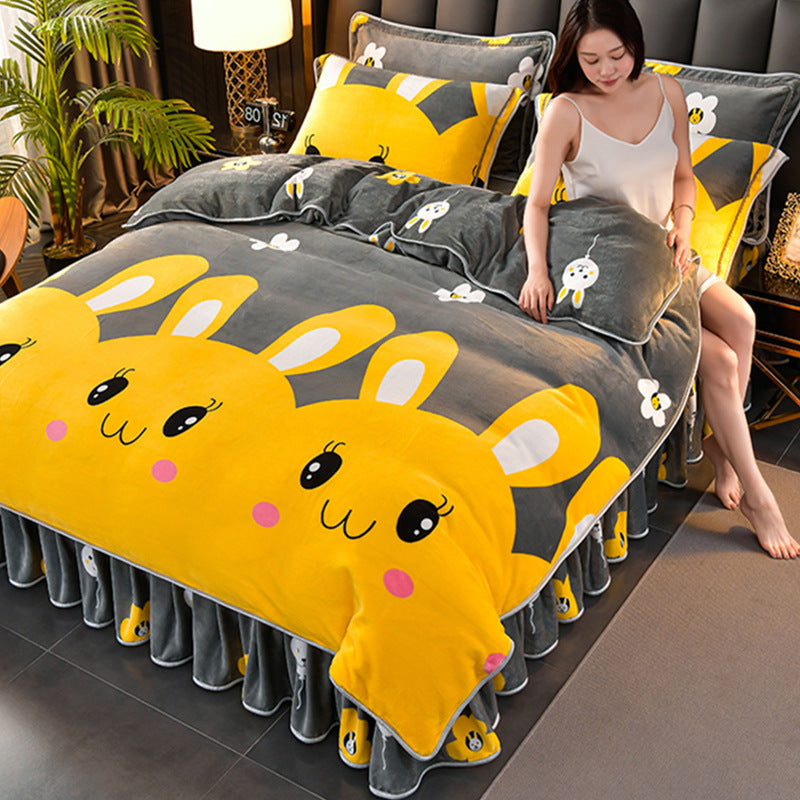 Bedding Set Milk Fleece, Winter, four pieces