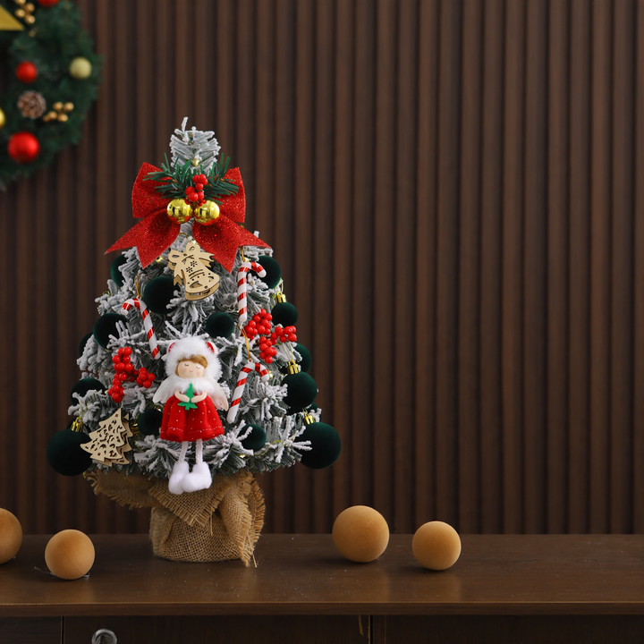 Mini Christmas tree with flocking, 45 cm or 60 cm