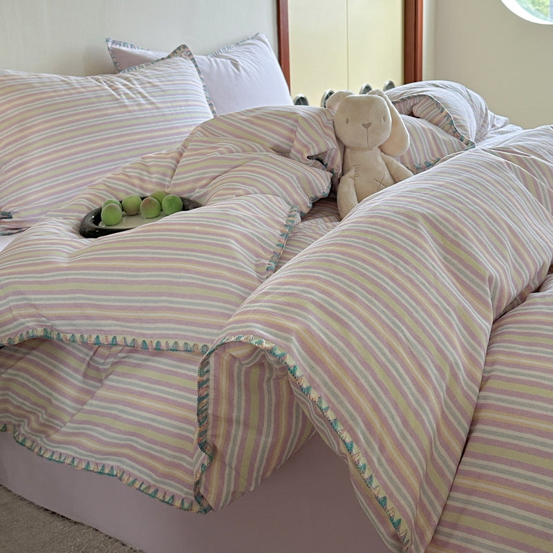 Cotton bedding set with plush surface