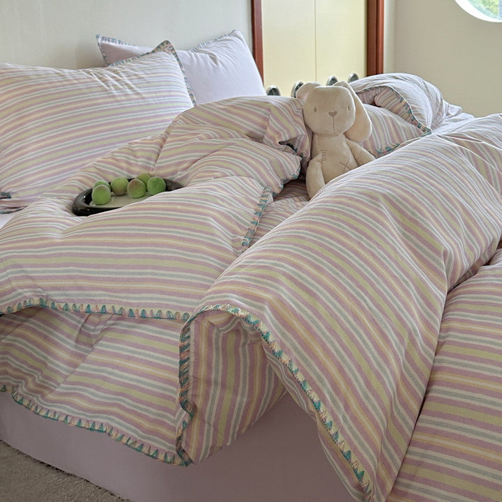 Cotton bedding set with plush surface