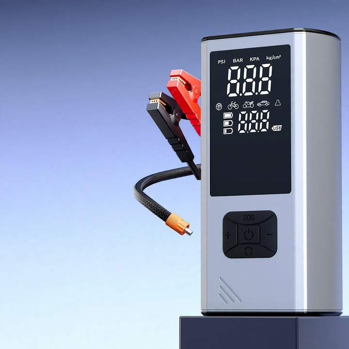 Portable electric air pump for car tires