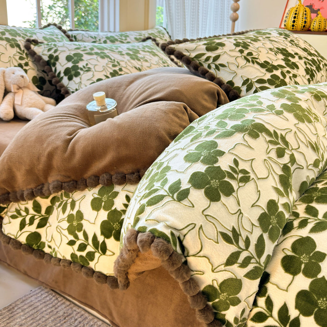 Milk fiber bedding set, autumn/winter, floral pattern