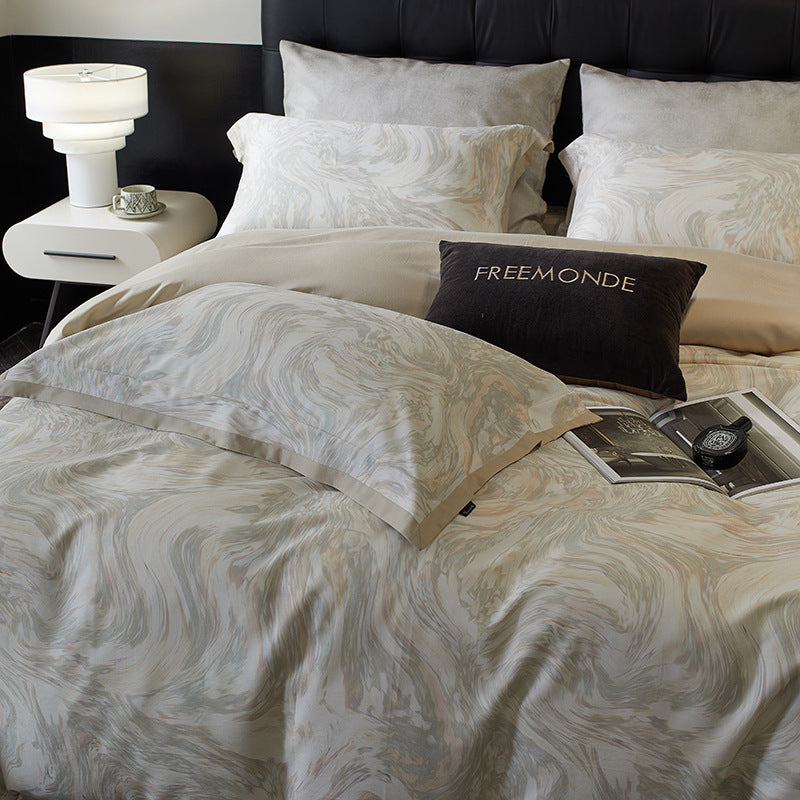 Luxurious 4-piece bed linen set made of Tencel cotton