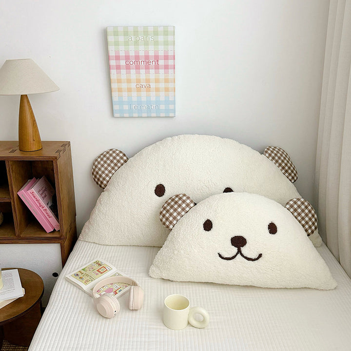 Cuddle pillow made of lambskin fleece, cartoon design