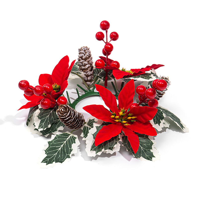 Decorative Christmas wreath for candles and bottles
