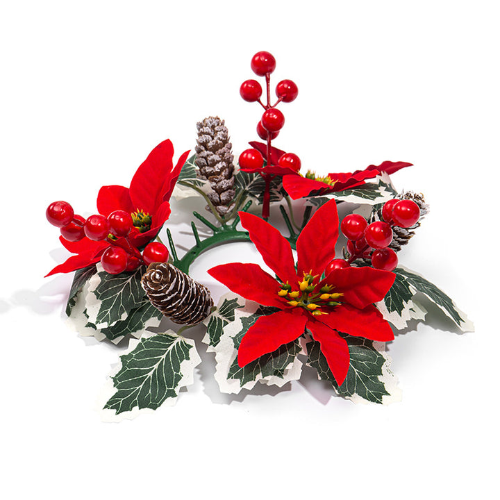 Decorative Christmas wreath for candles and bottles