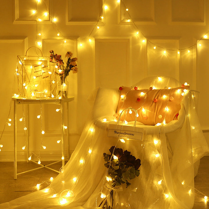 LED string lights with bubble ball design