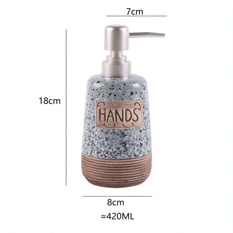Ceramic soap dispenser with pump