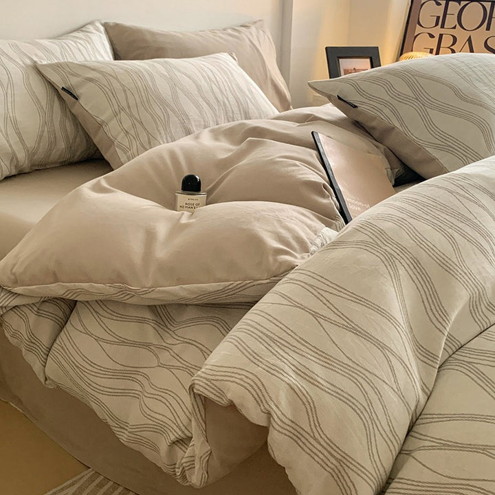 4-piece bedding set made of brushed cotton