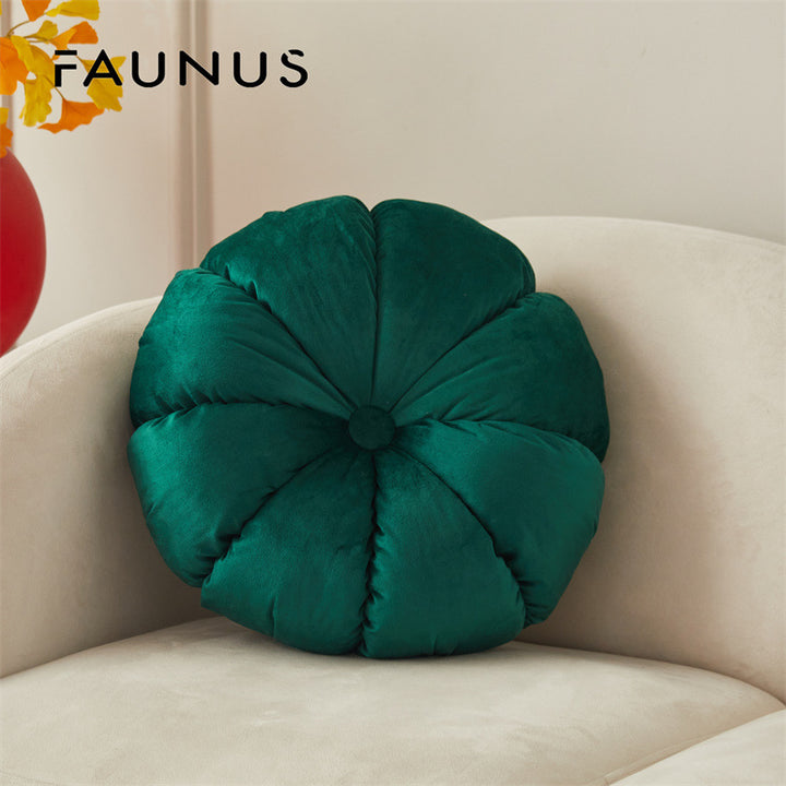 Round plush seat cushion with foldable design, 35×35 cm
