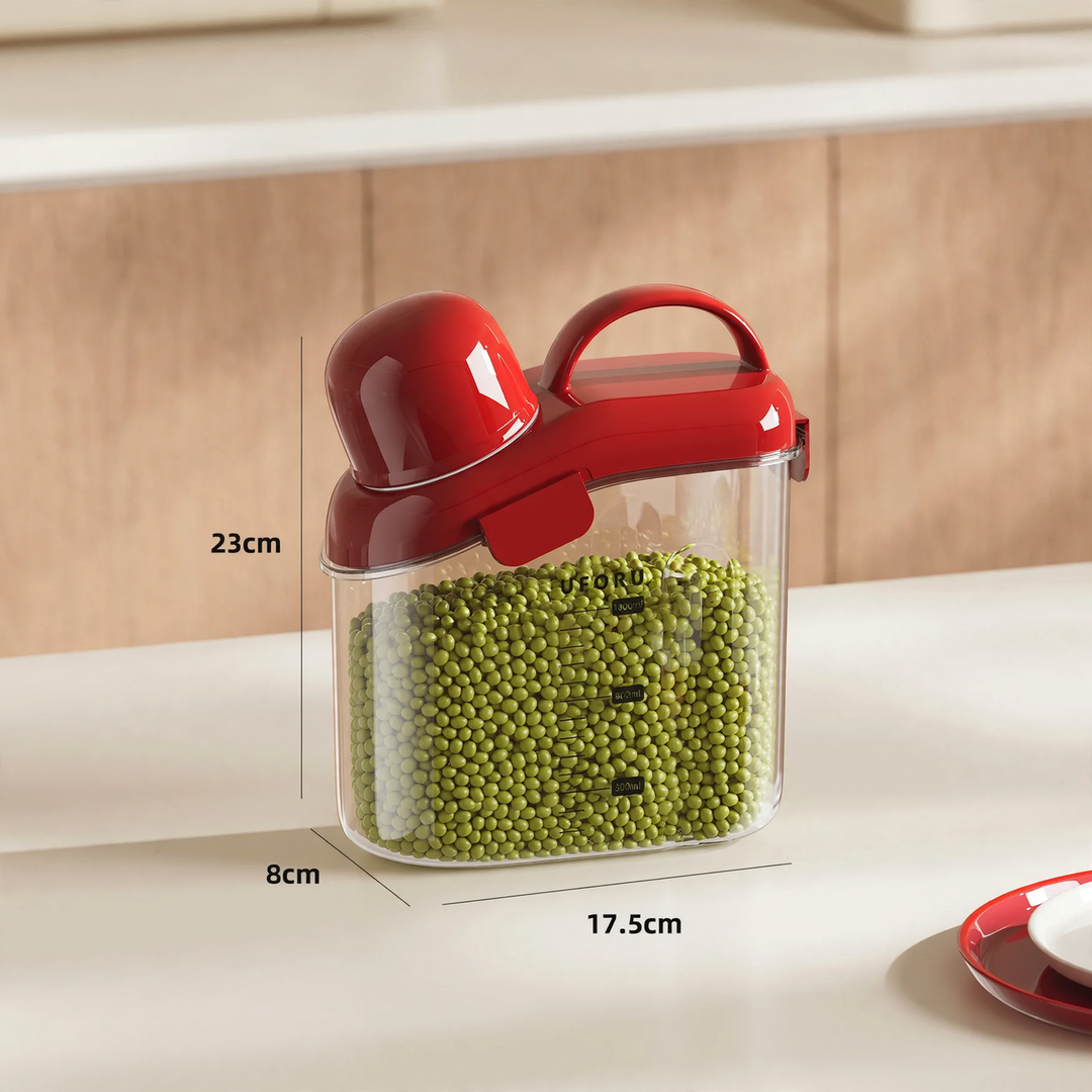 Portable storage container with handle, 1–2 L, food safe