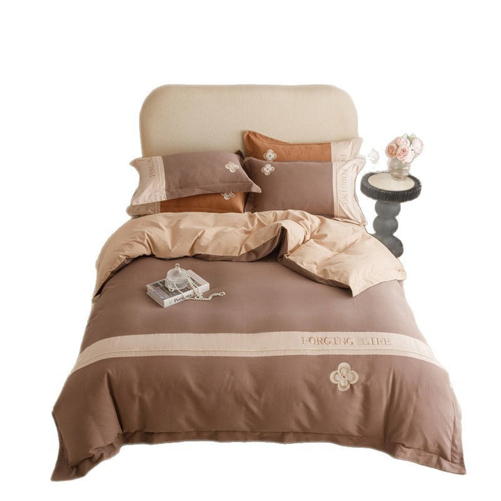 Bed linen set made of long-staple cotton, brushed