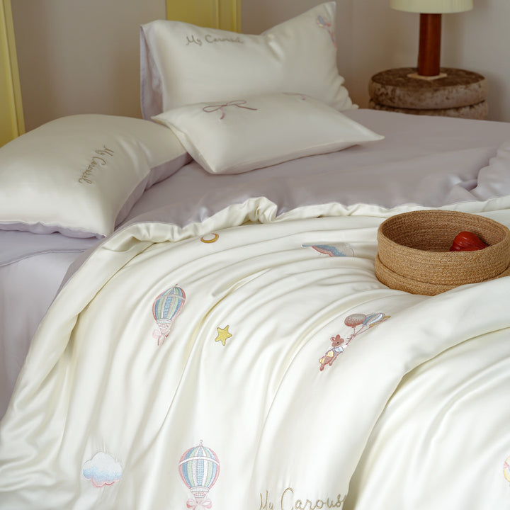 Lyocell bedding set, 60s, embroidery, summer