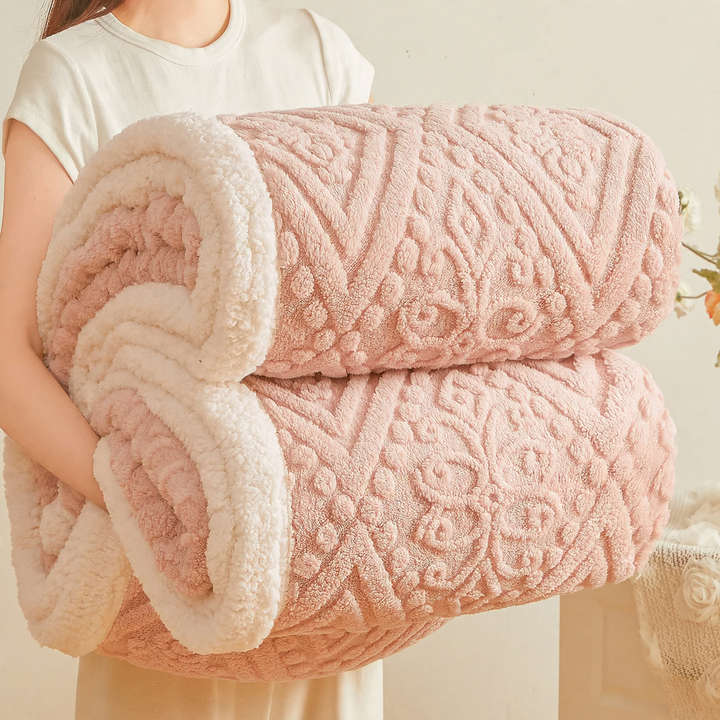European decorative blanket with relief pattern