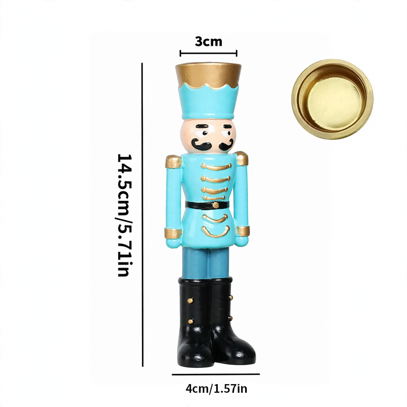 Decorative nutcracker candle holder made of resin