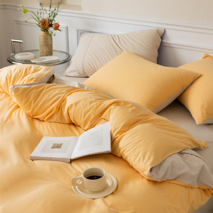 Jersey-Cotton Bedding Set, 4-piece, soft
