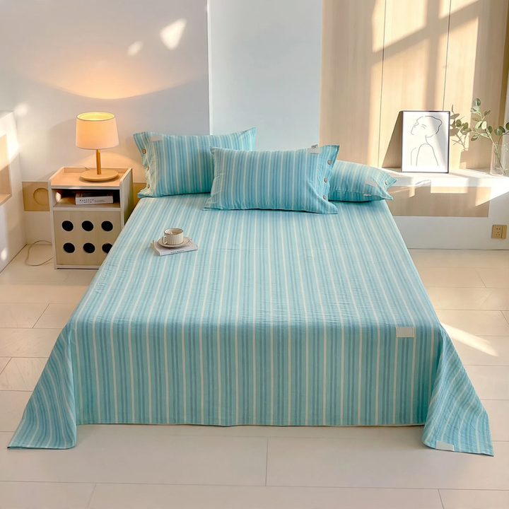 Cotton bed sheet, single or 3-piece, plain