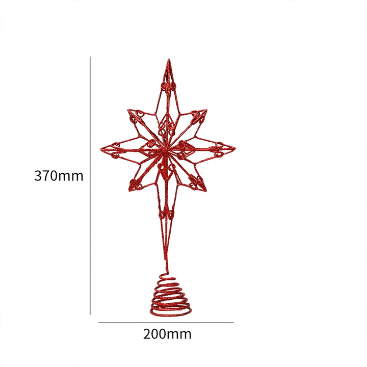 Christmas tree top star, eight-pointed, perforated